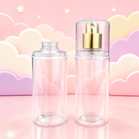 Bouteille en PET cylindrique ronde de 150 ml, 200 ml, 250 ml, couleur personnalisée, transparente, avec pulvérisateur à brume fine et pulvérisateur à sertir pour parfum