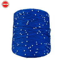 100% fil de coton mercerisé 3mm blanc perle teint 6 plis fil de coton peigné avec des perles colorées fil fantaisie"