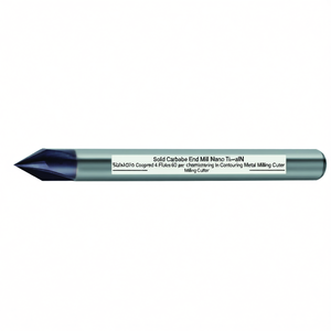 Fraise à queue en carbure monobloc, revêtement Nano TiAlN, 4 dents, pour chanfreinage à 60 degrés et fraisage de contour en métal - Product Image 2