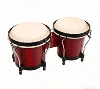 Wholesale Custom Logo Wooden Bongo Drum Kit, Sheepskin Drum Head Hand Percussion for Beginner Student Music Teaching Aid