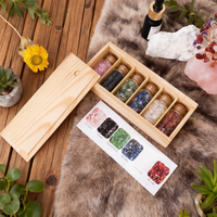 Ensemble de bouteilles de gravier en cristal Roll-on Oil Glass Gemstone Fluorite Chips Natural Healing Reiki Stones Bottles
