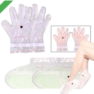 Label pribadi lilin parafin pemanas pedikur kecantikan pemutih pemanas tangan dan kaki lilin parafin Sarung Tangan Masker - Product Image 1