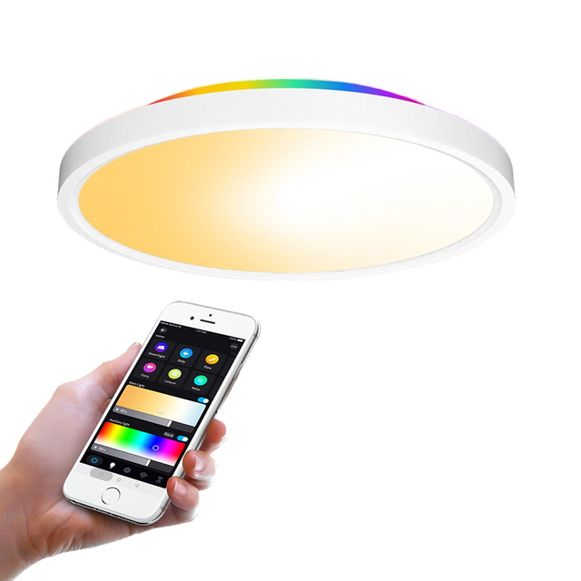 APP Controlled Smart LED Ceiling Light 24W RGB Tunable White AC 220V Modern Design for Home Bedroom Living Room Lighting