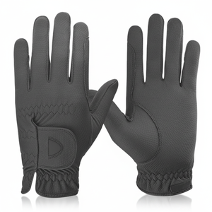Gants d'équitation en cuir synthétique, accessoire féminin avec impression de silicium, à quatre voies, portable, avec Logo personnalisé - Product Image 1