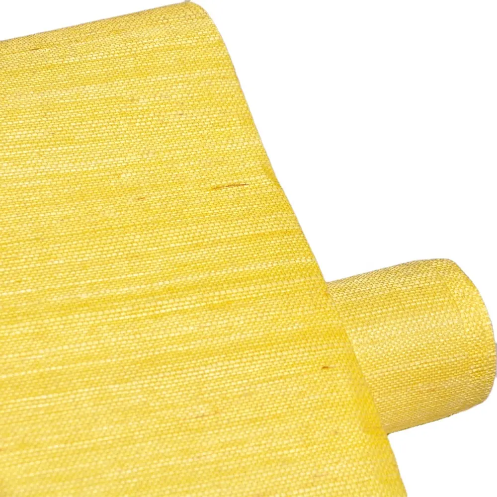 Kostenlose Probe Zitrone Gelb Sisal Großhandel Wand papier Wohnkultur Tapete