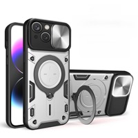 Étui de téléphone magnétique tendance avec support pour iPhone 16 Series, protection antichoc de l'objectif, vente en gros