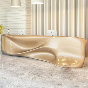 Q068 Salón de belleza especial Recepción Bola Banco DE TRABAJO Fibra de vidrio Moderno minimalista Escuela Hotel Lobby Checkout Art Recepción - Product Image 6