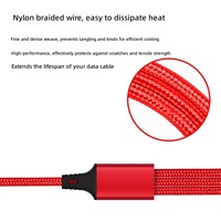 Câble de données USB 3-en-1 tressé en nylon 1,2 m, câble de charge rapide 2A trois-en-un pour téléphone portable / Micro USB / Type-C
