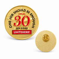Épinglette personnalisée plaquée or pour anniversaire, badge en métal émaillé rond personnalisé pour événement d'entreprise, souvenir
