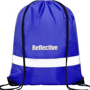 Polyester Oxford Durable Reflective Safty <b>Children</b> Drawstring Sports Running Bags Lightweight Portable <b>Backpack</b> - Product Image 1