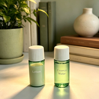 Envase Portátil de 10 ml en Forma de Cilindro para Botella de PET Verde, Anti-derrames, Tamaño de Viaje, Aprobado por Aerolíneas, para Crema Facial y Loción