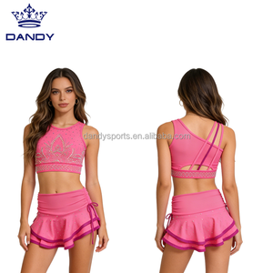 Custom Made Practice Wear Sports Apparel Sublimation Cheerleading Shorts Skirts And Bra