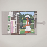 Planificateur de classeur à 6 anneaux personnalisé A5 Couverture en cuir PU | Cahier d'organisateur d'agenda rechargeable avec impression de logo