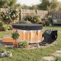 Baignoire ovale moderne en bois de cèdre rouge de haute qualité, écologique, avec refroidisseur 1HP, pour bain froid et glace, en acier inoxydable