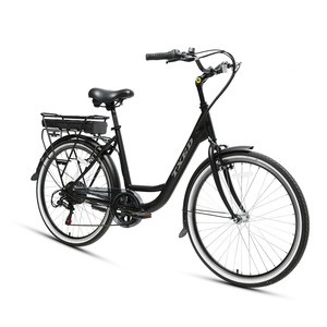 TXED vélo électrique de <span class=keywords><strong>ville</strong></span> rétro 26 pouces 6 vitesses avec frein en V bon marché 250W vélo à moteur vintage vélo électrique rétro - Product Image 1