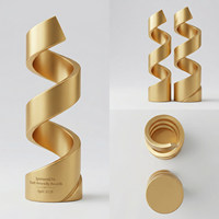 Trofeo de Resina Personalizado, Creativo, con Forma de Espiral, para Reuniones Anuales, Regalos Empresariales