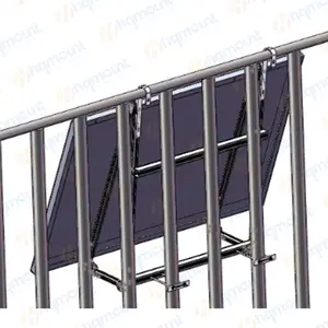 HQ dağı SBR02 ev balkon güneş sistemleri ayarlanabilir 30-45 derece açı güneş panelleri beton için montaj braketleri, Metal,Groun
