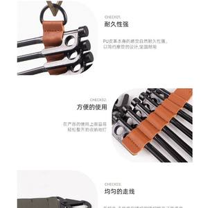 Cadena para clavijas de tienda de campaña, organizador de almacenamiento de cuero PU con 8 orificios, accesorio portátil para tienda de campaña, uso en todas las estaciones - Product Image 3