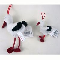 Jouet promotionnel personnalisé en peluche cigogne avec cordon de suspension