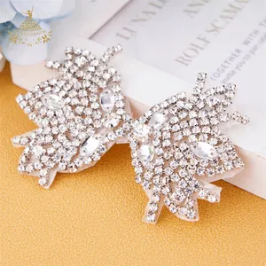 New Bow rõ ràng Rhinestone đính sắt trên thắt lưng cho đám cưới Gown Bridal Sash