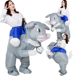 Disfraz inflable de conejo para niños, disfraz inflable gigante de Pascua, personalizable, color gris