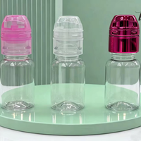 Botella de Plástico con Gotero de 15 ml con Tapa de Rosca para Pegamento de Pestañas, Esmalte de Uñas, Champú y Loción, Botella Exprimible de PET