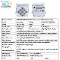 Venta Especial WEDOSTAGE Luces de Proyección LED para Discoteca DMX512 Activadas por Sonido Metálicas 9*18W 6en1 RGBAW+UV con Batería Recargable