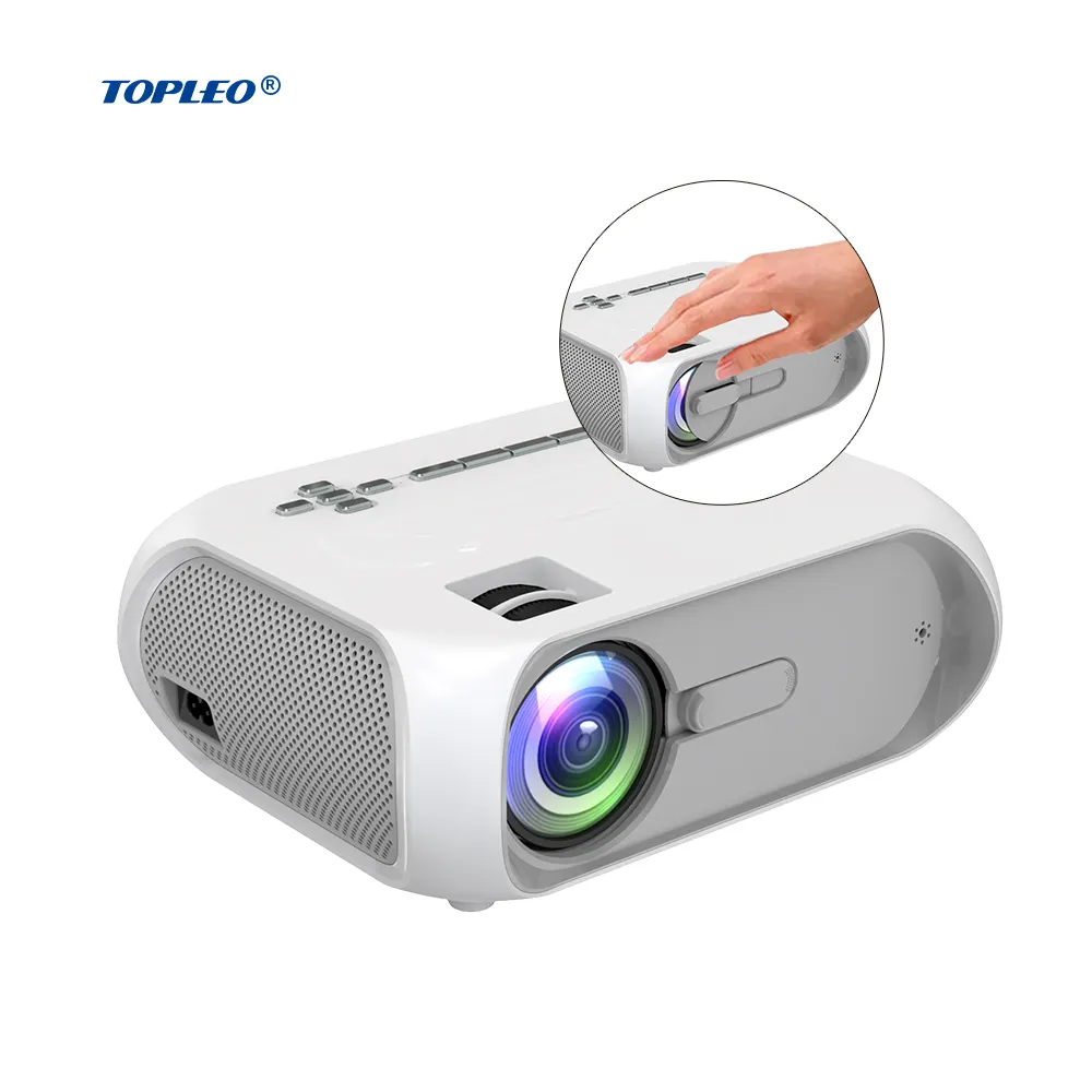 Topleo Video projektor Full HD Heimkino Projektor Multimedia Außenwerbung Halskette billig Projektor 4k