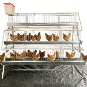 3 Tiers A-Type Layer Chicken Cage <strong>Galvanized</strong> Wire Poultry Cage with Automatic <strong>Watering</strong> &amp; Feeding <strong>Trough</strong> for Egg Laying Hens - Product Image 1