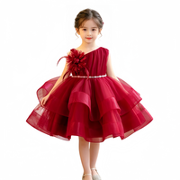 Vêtements pour enfants en paillettes moelleuses pour filles, robes mignonnes à fleurs pour filles, vêtements pour enfants, robe de princesse pour anniversaire