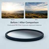 OEM GC-GRAY 77mm/82mm ND Neutraldichte Wasserdichter Glasfilter mit Aluminiumrahmen für Fotografie und Lichtkontrolle