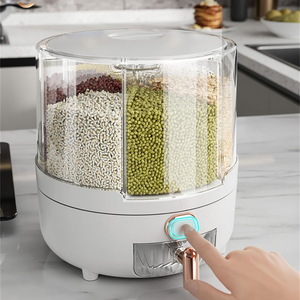กล่องเก็บข้าวสารขนาดใหญ่สำหรับครัวเรือน  แบบมีฝาปิด  หมุนได้ - Product Image 4
