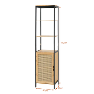 Combohome Gabinete <span class=keywords><strong>de</strong></span> inodoro Sobre el inodoro Gabinete alto <span class=keywords><strong>para</strong></span> almacenar <span class=keywords><strong>toallas</strong></span> <span class=keywords><strong>de</strong></span> papel higiénico <span class=keywords><strong>Baño</strong></span> MDF Bambú Ratán - Product Image 3