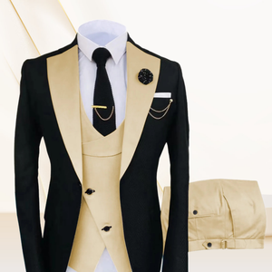 2025 <b>Men's</b> Slim Fit Breathable 3-Piece Tuxedo Suit Set for Business & Leisure - Product Image 1