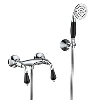 Ensemble de bain-douche en laiton au design de luxe Robinet de salle de bain à double poignée avec lumière et caractéristiques chaudes et froides Fixation de baignoire Offre Spéciale