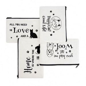Custom Pattern Logo Zipper Toiletry Pen <b>Case</b> Eco-Friendly Travel Cotton Canvas Cosmetic <b>Makeup</b> Bags Fashionable Cartoon Style - Product Image 5