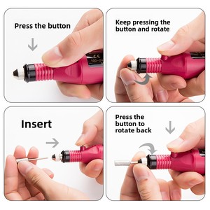 Manual Portable Electric Nail Polisher Grinder Silver Head Dead Skin Removal <b>Polishing</b> Manicure Pedicure File Tool Salon - Product Image 4