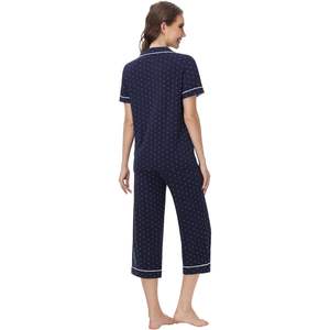 Ensemble de pyjama pour femmes personnalisé, boutonné, manches courtes, viscose de bambou, vêtements de nuit, grande taille S-4X - Product Image 3