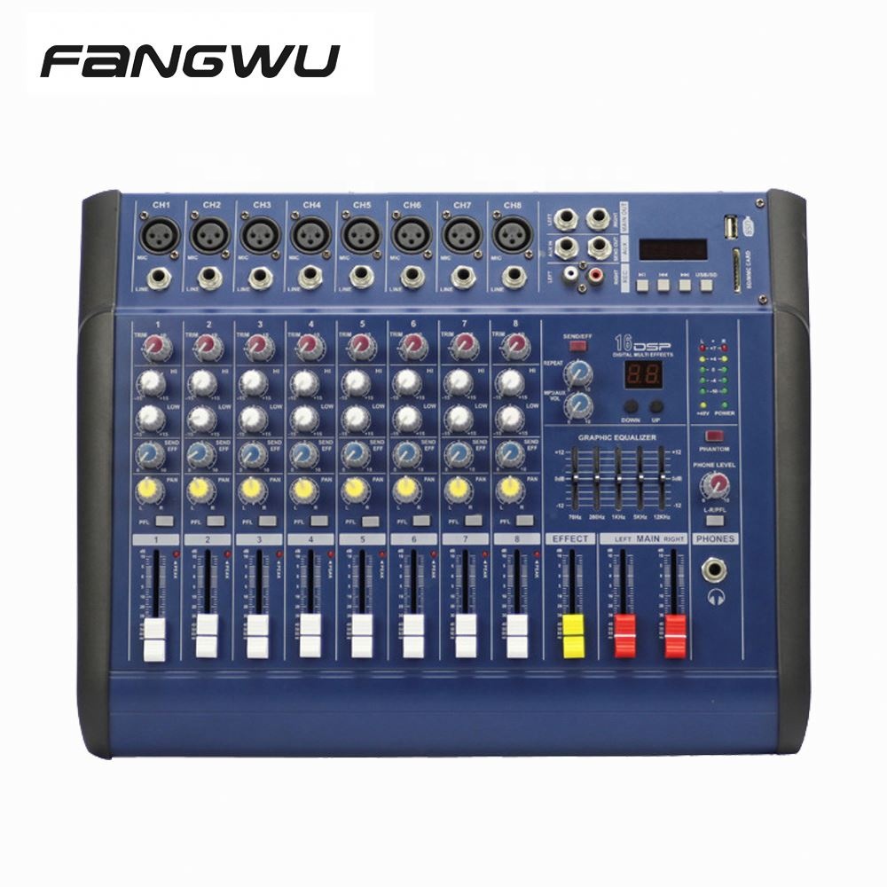 ジャンク ELM POWER MIXER パワーミキサー PMX802D-USB China 8 Channel Professional Audio Power Mixer PMX 802 for Disco