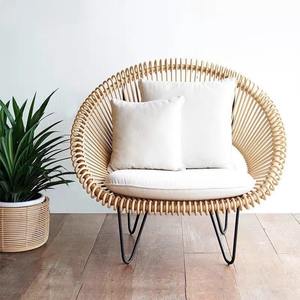 Silla de Jardín de Ratán para Exteriores, Marco Redondo de Aluminio, Resistente al Agua y a los Rayos UV, para Balcón, Patio, Villa y Jardín - Product Image 2