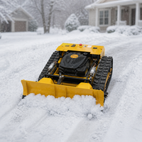 Chariot déneigeur et tondeuse à gazon télécommandé double usage 24V sans balais pour l'élimination de la neige en hiver et la coupe de l'herbe en été