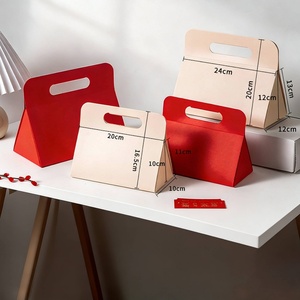 Folding Triangle <b>Gift</b> Packaging Box Velcro Closure <b>Small</b> Wedding <b>Gift</b> Triangle Box for Guests Souvenirs - Product Image 1