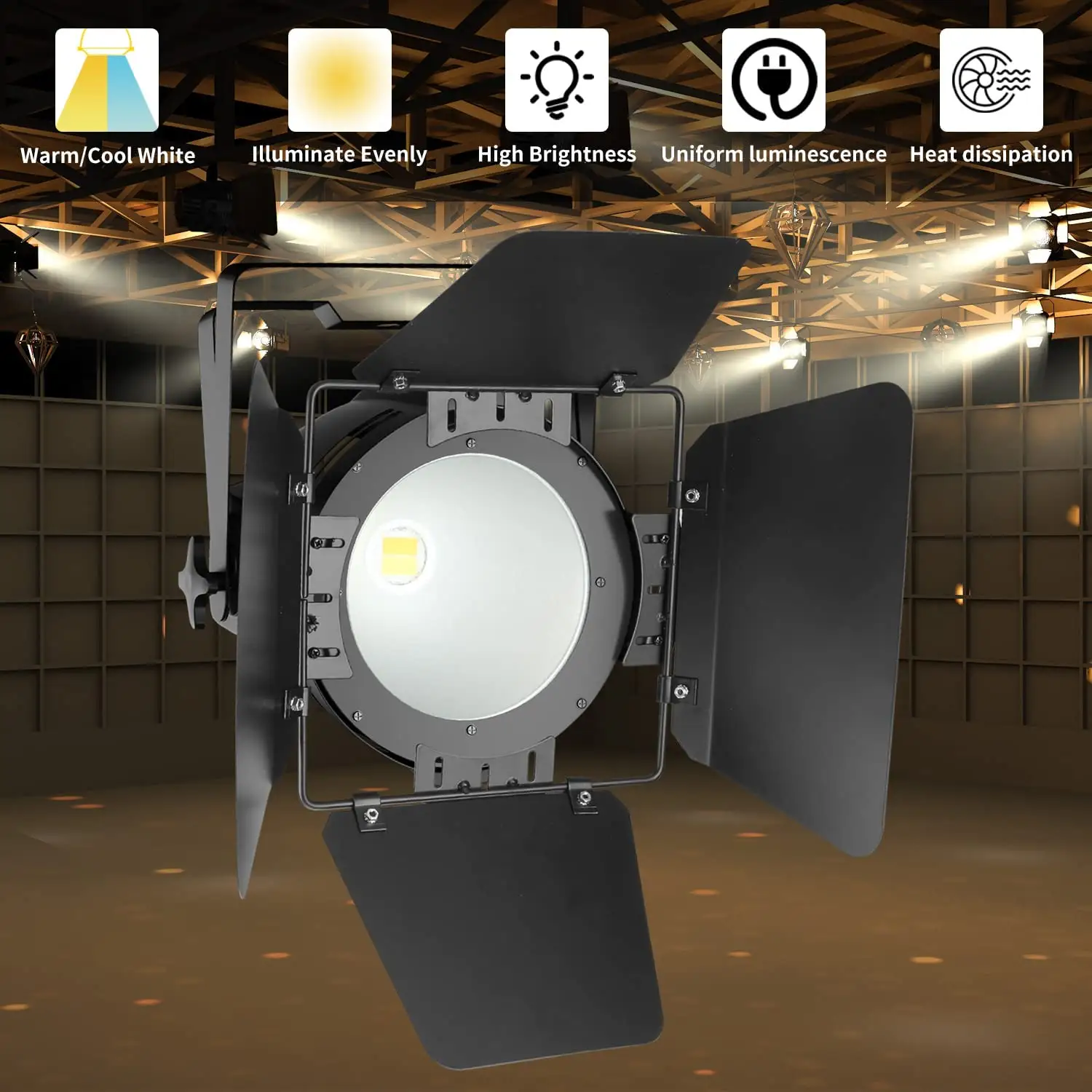 2022 Hochwertiges 200-Watt-Spot-Schwarzlicht 2 in1 RGBWA UV-COB Par Kann 200 W profession elles DMX DJ LED-Bühnen licht für Partys waschen