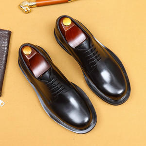 Chaussures en cuir décontractées pour homme, à bout rond, polyvalentes pour toutes les occasions, chaussures derby classiques - Product Image 3