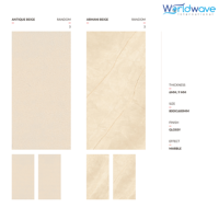 Carreaux de sol et de mur en porcelaine 800x1600mm, briques réfractaires, mur intérieur poli brillant, design moderne