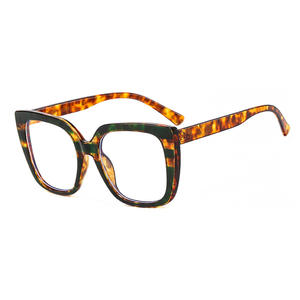 ファッションカラースクエアフラットレンズ眼鏡女性用光学フレーム新スタイルビッグフレーム女性用ブルーライトカットメガネ - Product Image 4