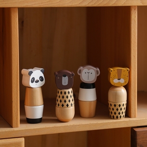 PMZ2208 Balok Bangunan Kayu Beech Bentuk Hewan yang Dapat Disesuaikan, Mainan Edukatif yang Dapat Dilepas untuk Anak Usia 0-6 Tahun Unisex - Product Image 4