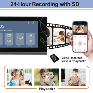 Tuya <span class=keywords><strong>SmartLife</strong></span> 3MP Wi-Fi LCD Mini judas sonnette caméra moniteur 7 pouces étanche PIR Vision nocturne large visiophone - Product Image 2