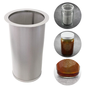 Cafetière à infusion froide et infuseur à thé en pot Mason, durable, en acier inoxydable à maille fine - Product Image 1