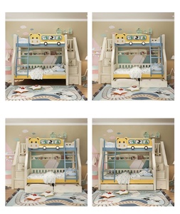 Cama alta y baja para niños, cama de madera maciza, litera, muebles de habitación para niños - Product Image 4